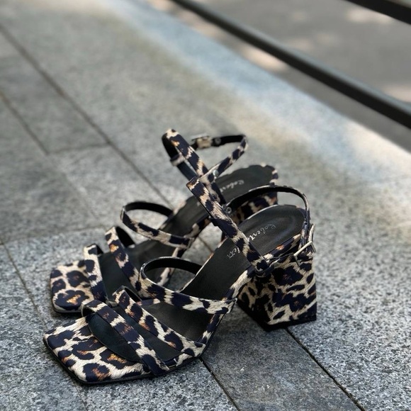 Leo print leather heels 2,5 inch - Picture 4 of 6